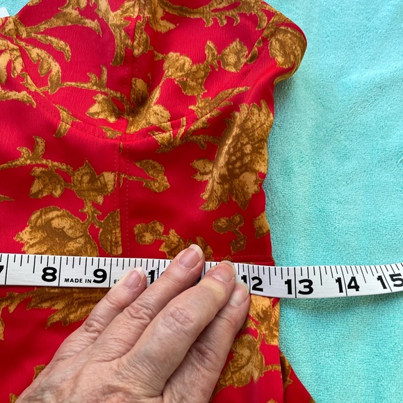 NWT UO Bustier Floral Mini Dress Orange/Red Gold Size S - Picture 11 of 15